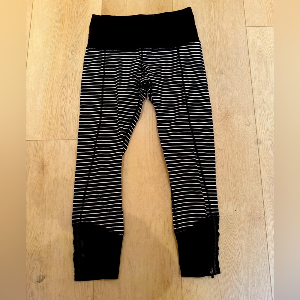 LuluLemon 3/4 leggings
light, breathable, calf zips - great for heated classes,